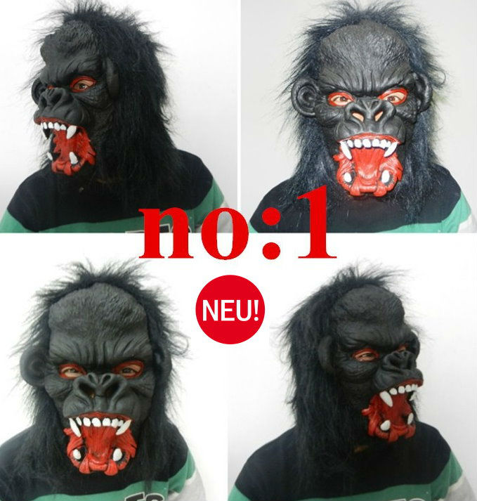 Gorilla Maske Affenmaske Gorillamaske Affe Maske Tiermaske King Kong Fasnacht