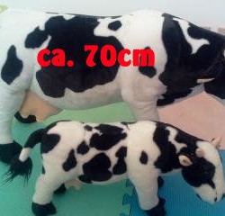 Plüsch Kuh schwarz-weiss stehend detailgetreu Kuh Plüschfigur 70cm Gross XXL