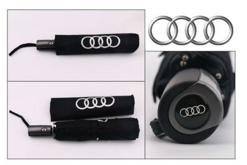 Audi Auto Fan Regenschirm Geschenk Automatisch Schwarz / Neu