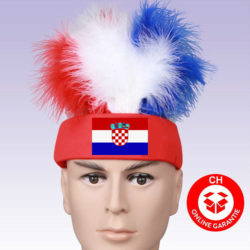 Kroatien Fan Stirnband mit Haaren und Flagge!