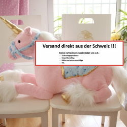 XXL-Einhorn / Unicorn ca. 110x65cm mit dem Goldenem-Horn, mit weiche Füllung.