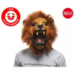 Diese Löwen Maske ist ein echter Schocker.