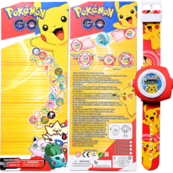 Mit dieser Projektor-Armbanduhr können Kinder 24 Bilder von Ihren Lieblingsfiguren aus Pokémon GO rund um sich herum an die Wände projizieren!
