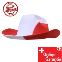 Cowboy Hut Rot Weiss Farbe