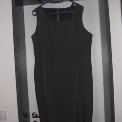 Neuw.elegantes 2-teiliges Sommerkleid - dunkelgrau + Bluse kurzarm weiss mit grau-weiss-schwarzem Blumenmuster - Gr.44 - 1 - CHF 80