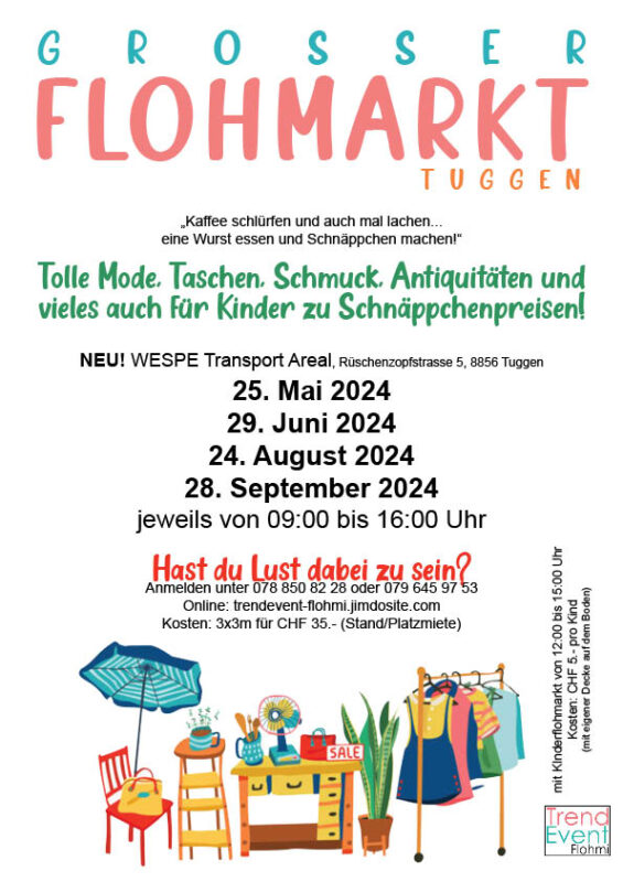 25.05.2024 09:00-16:00 Flohmarkt Tuggen, Schwyz
