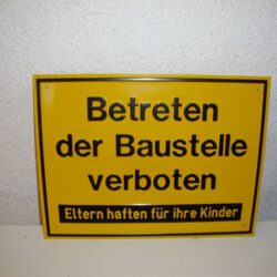 Blechschild Baustelle 1